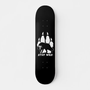 Blijf Wild - Wolf silhouet en voetafdruk Persoonlijk Skateboard