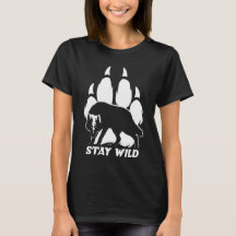 Blijf Wild - Wolf silhouet en voetafdruk