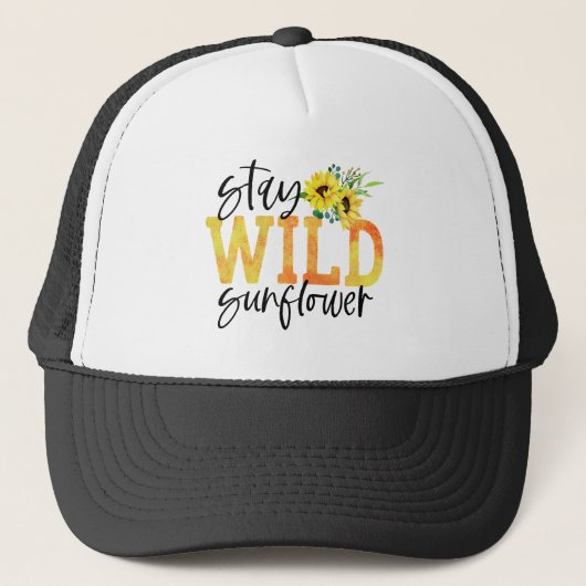 Blijf Wild Zonnebloem Trucker Pet (Voorkant)