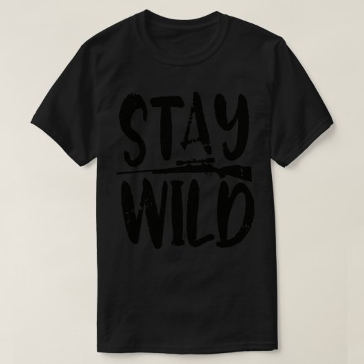 Blijf wild zwart t-shirt (Design voorkant)