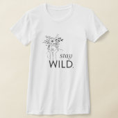 Blijf Wild Zwart-wit Wildflowers Minimalist T-shirt (Laagn)