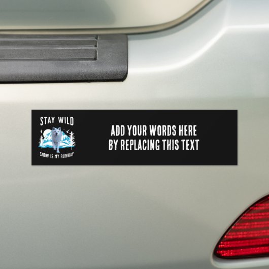 Blijf wilde Arctische Wolf Bumpersticker (Op auto)