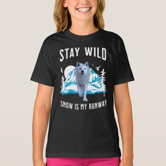 Blijf wilde Arctische Wolf T-shirt (Voorkant)