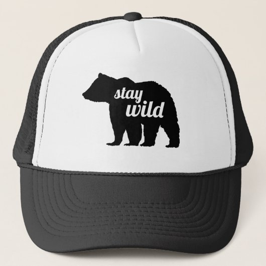 Blijf Wilde Beer Silhouet Trucker Pet (Voorkant)