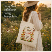 Blijf Wilde Bloem Kind Boho Bloem Canvas Tote Bag
