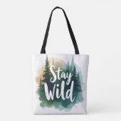 Blijf wilde Canvas tas | Natuur Art Shopper (Achterkant)
