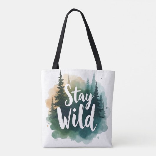 Blijf wilde Canvas tas | Natuur Art Shopper (Achterkant)