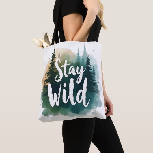 Blijf wilde Canvas tas | Natuur Art Shopper (Dichtbij)