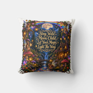 Blijf Wilde Maan Kind Whimsical Sprookjesbos Deken Kussen