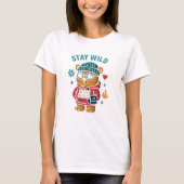 Blijf wilde teddybeer t-shirt (Voorkant)