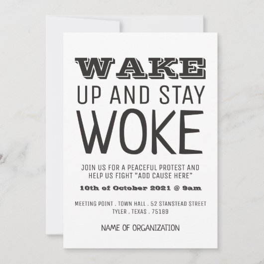 Blijf Woke, Campaign Meeting Point Kaart (Voorkant)