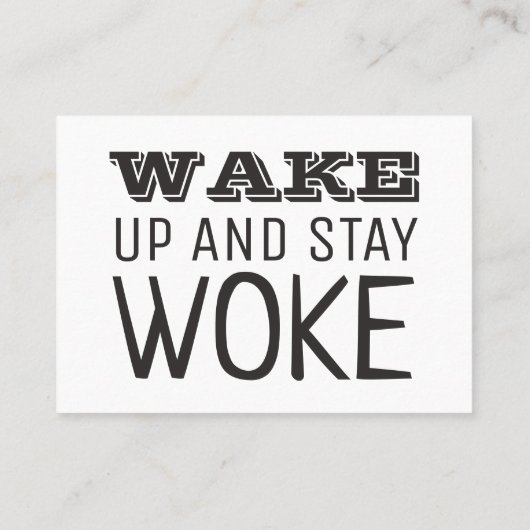 Blijf Woke, het Punt van de Vergadering van de Cam Visitekaartje (Achterkant)