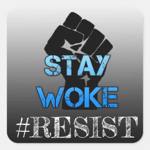 Blijf Woke Resist Fist Slang Anti Trump Stickers