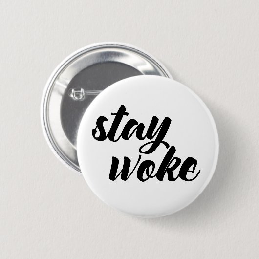 Blijf Woke Ronde Button 5,7 Cm (Voorkant /achterkant)