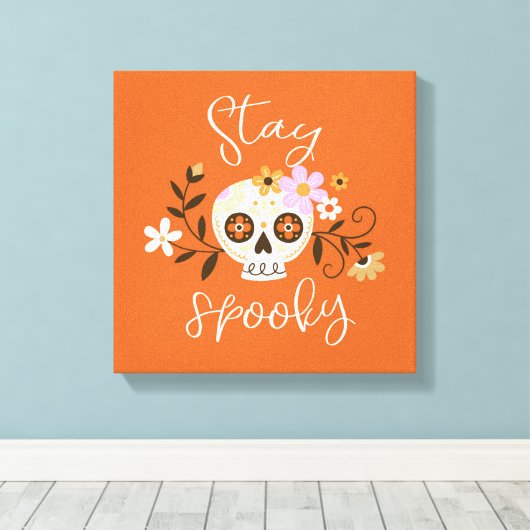 Blijf woordelijk canvas afdruk (Insitu (Houten vloer))