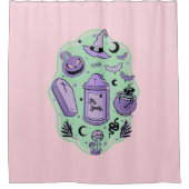 Blijf woordelijk — pastel Gothic Halloween Douchegordijn (Voorkant)