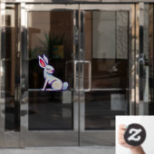 Blijf zacht lentekonijn raamsticker (Kantoordeur)