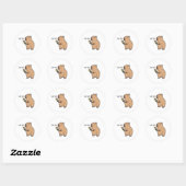 Blijf Zachte Capybara Illustratie dier Ronde Sticker (Vel)
