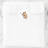 Blijf Zachte Capybara Illustratie dier Ronde Sticker (Tas)