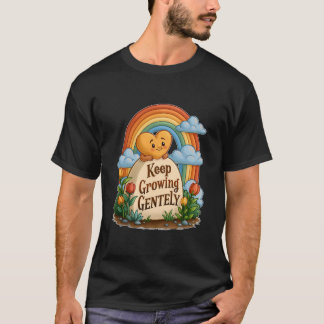 Blijf Zachtjes Groeien Hart En Regenboog T-shirt