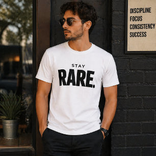 Blijf Zeldzame Minimaal Typography T-Shirt