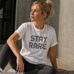 Blijf Zeldzame Moderne Lijn Typografie T-shirt