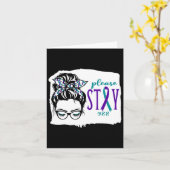 Blijf zelfmoordbewust 988 Messy Bun Blauwgroen P Kaart (Gele Bloem)