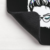 Blijf zelfmoordbewust 988 Messy Bun Blauwgroen P Muismat (Hoek)