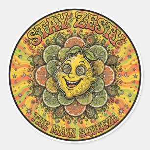 Blijf Zesty Psychedelische Citrus Sticker