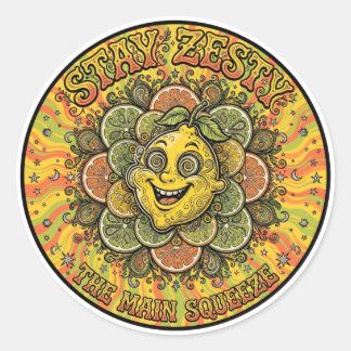 Blijf Zesty Psychedelische Citrus Sticker