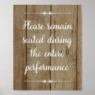 Blijf zitten met de Rustic Bathroom Poster