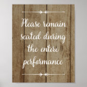 Blijf zitten met de Rustic Bathroom Poster (Voorkant)