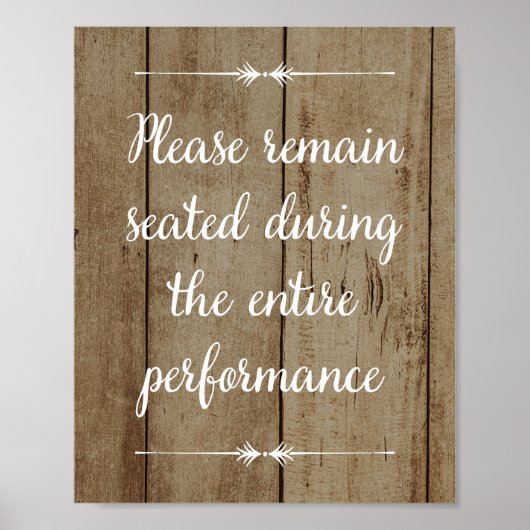 Blijf zitten met de Rustic Bathroom Poster (Voorkant)