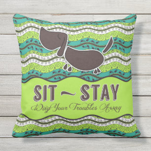 Blijf zitten met je troebels op het Hondenliefhebb Buitenkussen