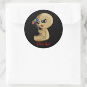 Blijf zitten. ronde sticker (Tas)