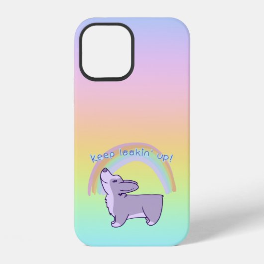 "Blijf zoeken!" Corgi Rainbow iPhone Hoesje (Achterkant)