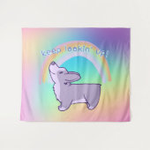 "Blijf zoeken!" Corgi Rainbow Wandkleed (Voorkant (horizontaal))