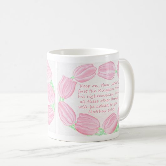 Blijf zoekend de Mok van de Manuscript van het Eer (Voorkant rechts)