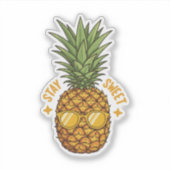 Blijf zoete ananas sticker (Voorkant)