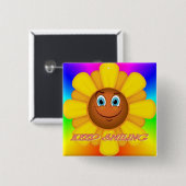 Blijf Zonnebloem Button glimlachen (Voorkant /achterkant)