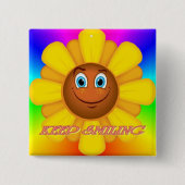 Blijf Zonnebloem Button glimlachen (Voorkant)