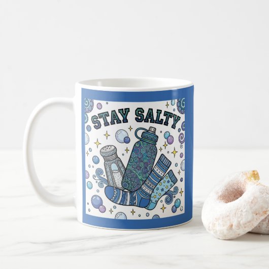 Blijf Zout Dysautonomie/POTS Gepersonaliseerde Mok (Met donut)