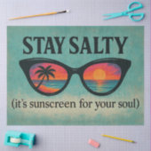 "Blijf zout" Retro Beach Sunset Decoupage Papier (Craft)