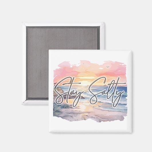 Blijf zout Sunset Beach Magnet (Voorkant / Achterkant)