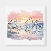 Blijf zout Sunset Beach Magnet (Voorkant)
