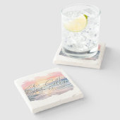 Blijf zout Sunset Beach Stenen Onderzetter (Zijkant)