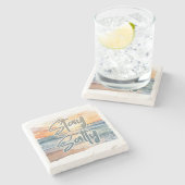 Blijf zout Sunset Beach Stenen Onderzetter (Zijkant)