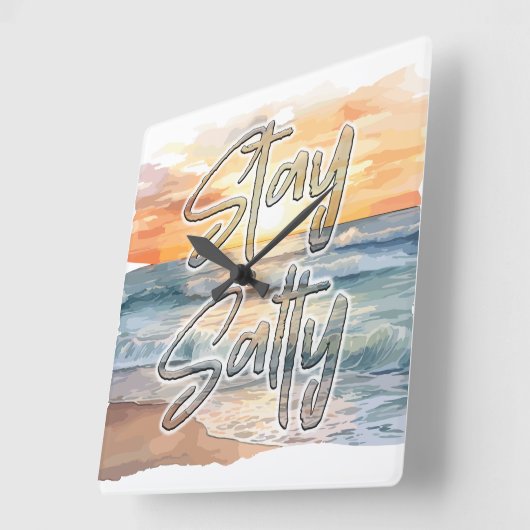 Blijf zout Sunset Beach Vierkante Klok (Hoek)