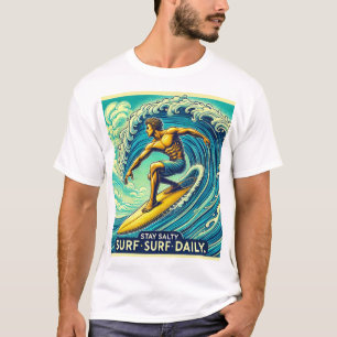 Blijf zout, Surven dagelijks – Surfer T-shirt
