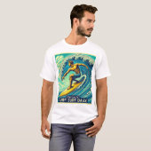 Blijf zout, Surven dagelijks – Surfer T-shirt (Voorkant volledig)